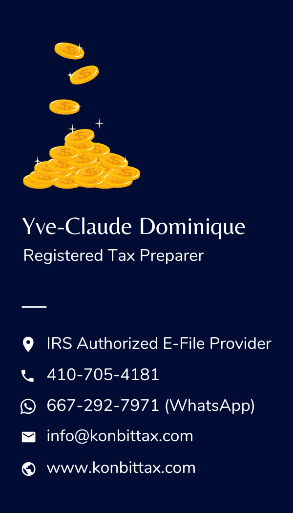 tax preparation services maryland business card